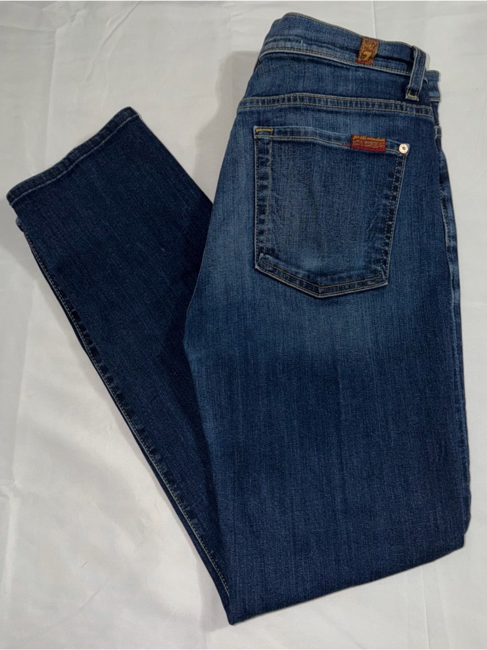 7 For All Mankind Josefina High Waist Jeans Slim Boyfriend Medium Wash 27